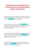 MINNESOTA SPECIAL ENGINEER BOILER LICENSE PRACTICE EXAM QUESTIONS AND CORRECT ANSWERS 2026