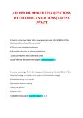 ATI MENTAL HEALTH 2023 QUESTIONS WITH CORRECT SOLUTIONS &vert; LATEST UPDATE