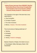 Indiana Primary Instructor Exam 2026&sol;2027 &vert;&vert;Verified  Exam&excl;&excl;&vert;&vert; Most Recent Exam Actual Complete Real  Exam Questions And Correct Answers &lpar;Verified  Answers&rpar; Already Graded A&plus; &vert; Newest Exam&excl;&excl;&excl;