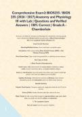 Comprehensive Exam 1 & 2 BUNDLE&colon; BIOS 255 &lpar;Newest 2026 &sol; 2027&rpar; Anatomy and Physiology III with Lab &vert; Questions and Answers &vert; 100&percnt; Correct &vert; A Grade &ndash; Chamberlain