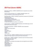OB Final &lpar;Xavier ABSN&rpar; Questions And Answers With Verified Study Solutions Rated A&plus;