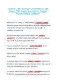 Maryland &lpar;MD&rpar; Psychology Jurisprudence Exam  Newest 2026 Questions and Correct Detailed  Answers Already Graded A&plus; 