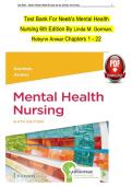 Test Bank For Neeb's Mental Health Nursing 6th Edition By Linda M&period; Gorman&comma; Robynn Anwar Chapters 1 - 22