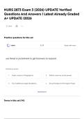 NURS 2873 Exam 3 &lpar;2026&rpar; UPDATE Verified Questions And Answers &vert; Latest Already Graded A&plus; UPDATE &vert;2026