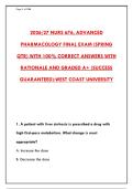 NURS 676 ADVANCED PHARMACOLOGY FINAL EXAM FIRST TRY &vert; 300&plus; VERIFIED Q&A WITH RATIONALE & GRADED A&plus; &lpar;WEST COAST UNIVERSITY 2026&sol;27&rpar;