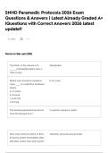 SNHD Paramedic Protocols 2026 Exam Questions & Answers &vert; Latest Already Graded A&plus; &vert;Questions with Correct Answers 2026 latest update&excl;&excl;
