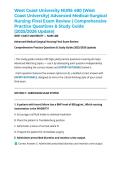 West Coast University NURS 480 &lpar;West Coast University&rpar; Advanced Medical-Surgical Nursing Final Exam Review &vert; Comprehensive Practice Questions & Study Guide &lpar;2025&sol;2026 Update&rpar;