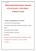 CALIFORNIA REAL ESTATE PRINCIPLES EXAM PREP &ndash; 300&plus; PRACTICE QUESTIONS WITH VERIFIED ANSWERS & DETAILED RATIONALES