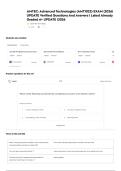 AMTEC&colon; Advanced Technologies &lpar;AMT1022&rpar; EXAM &lpar;2026&rpar; UPDATE Verified Questions And Answers &vert; Latest Already Graded A&plus; UPDATE &vert;2026