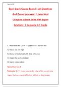 EXCEL CRASH COURSE EXAM PREP &ndash; 300&plus; PRACTICE QUESTIONS WITH VERIFIED ANSWERS & DETAILED RATIONALES