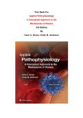 Test Bank For Applied Pathophysiology  A Conceptual Approach to the  Mechanisms of Disease  3rd Edition By  Carie A&period; Braun&comma; Cindy M&period; Anderson &vert; Chapter 1 &ndash; 18&comma; Latest Edition- 2026&sol; 2027&vert;