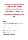 FITOUR GROUP EXERCISE CERTIFICATION EXAM PREP &ndash; 300&plus; PRACTICE QUESTIONS WITH VERIFIED ANSWERS & DETAILED RATIONALES