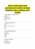 NFPA 99 TIMED MOCK EXAM QUESTIONS WITH CORRECT DETAILED ANSWERS &lpar;1-50&rpar; A&plus; VERIFIED LATEST VERSION 