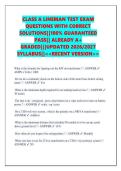 CLASS A LINEMAN TEST EXAM  QUESTIONS WITH CORRECT  SOLUTIONS&vert;&vert;100&percnt; GUARANTEED  PASS&vert;&vert; ALREADY A&plus;  GRADED&vert;&vert;&vert;UPDATED 2026&sol;2027  SYLLABUS&vert;&vert;<<RECENT VERSION>> 