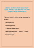 NBSTSA CERTIFICATION EXAM STUDY  GUIDE WITH ACCURATE QUESTIONS AND  CORRECT VERIFIED ANSWERS 