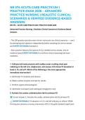 NR 574 ACUTE CARE PRACTICUM I PRACTICE EXAM 2026 &ndash; ADVANCED PRACTICE NURSING &vert; REALISTIC CLINICAL SCENARIOS & VERIFIED EVIDENCE-BASED ANSWERS