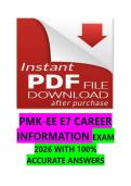 PMK-EE E7 CAREER INFORMATION EXAM 2026 WITH 100&percnt; ACCURATE ANSWERS