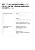 NRSG 210 Pharmacology Final Exam after  midterm UPDATED ACTUAL Questions and  CORRECT Answers