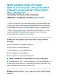 TEXAS GENERAL PUMP INSTALLER PRACTICE EXAM 2026 &ndash; 200 QUESTIONS & DETAILED RATIONALES &vert; TDLR-ALIGNED FULL COURSE PDF
