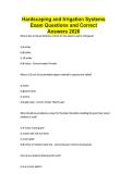 Hardscaping and Irrigation Systems Exam Questions and Correct Answers 2026