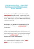 UAMS Microbiology Exam 1 Newest 2026  Questions and Correct Detailed Answers  Already Graded A&plus; 