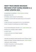 HEAVY TRUCK BRAKES MICHIGAN  MECHANIC STUDY GUIDE&vert;&vert; GRADED A&plus;&vert;&vert;  LATEST UPDATED 2026 