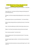 FTCE HEALTH K-12 Exam Questions and Verified Correct Answers