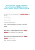 Wisconsin Motor Vehicle Salesperson  Manual Test Newest 2026 Questions and  Correct Detailed Answers Already Graded A&plus; 