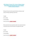 WGU Master's Course C706 - Secure Software Design  Exam Newest 2026 Questions and Correct Detailed  Answers Already Graded A&plus; 