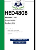 HED4808 Assignment 2 &lpar;COMPLETE ANSWERS&rpar; 2026- DUE 2026