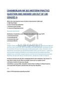 CHAMBERLAIN NR 565 MIDTERM PRACTICE  QUESTION AND ANSWER 100 OUT OF 100  GRADED A 