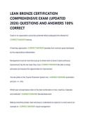 LEAN BRONZE CERTIFICATION  COMPREHENSIVE EXAM &lpar;UPDATED  2026&rpar; QUESTIONS AND ANSWERS 100&percnt;  CORRECT 