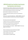 NFPA 99 Health Care Facilities Code Practice Test Questions with Answers 2026&sol;2027