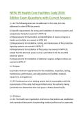 NFPA 99 Health Care Facilities Code 2026 Edition Exam Questions with Correct Answers 2026&sol;2027