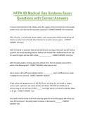 NFPA 99 Medical Gas Systems Exam Questions with Correct Answers 2026&sol;2027