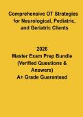 Comprehensive OT Strategies for Neurological&comma; Pediatric & Geriatric Clients &vert; Study Guide PDF