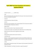 Psych 3980 Final Exam-Questions and answers &vert; Updated RATED A&plus;