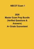 NBCOT Exam 1 Study Guide &vert; Occupational Therapy Practice Questions & Answers PDF
