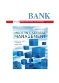 TEST BANK For Modern Database Management&comma; 13th Edition By Jeff Hoffer&comma; Ramesh Venkataraman&comma; Heikki Topi&comma; All Chapters 1 - 14&comma; Complete Newest Version