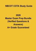 NBCOT COTA Study Guide &vert; Certified Occupational Therapy Assistant Exam Prep Questions & Answers PDF
