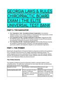 Georgia Chiropractic Law & Rules Board Exam 2026&sol;2027 &vert; Ultimate Test Bank with Answers & Mentor Analysis