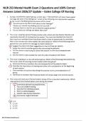 NUR 253-256 Mental Health Exam 1&comma; 2&comma; 3 & 4 Questions and 100&percnt; Correct Answers Latest 2026&sol;27 Update &ndash; Galen College Of Nursing &lpar;Concepts of Mental Health Nursing&rpar; Deal