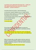 CALIFORNIA ARF ADMINISTRATOR EXAM TEST &ndash; COMPLETE  ARF ADMINISTRATOR ACTUAL EXAM WITH VERIFIED  ANSWERS &ndash; ALREADY GRADED A&plus;