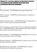 Adjuster Pro - Insurance adjuster test Questions & Answers Test QUESTIONS AND VERIFIED SOLUTIONS &vert;2026&vert; ELABORATED &DETAILED ANSWERS&excl;&excl;