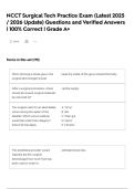 NCCT Surgical Tech Practice Exam &lpar;Latest 2025 &sol; 2026 Update&rpar; Questions and Verified Answers &vert; 100&percnt; Correct &vert; Grade A&plus;