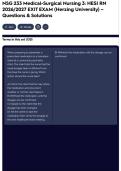 NSG 233 Medical-Surgical Nursing 3&colon; HESI RN 2026&sol;2027 EXIT EXAM &lpar;Herzing University&rpar; &ndash; Questions & Solutions