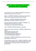 AQA A Level Business Paper 1 Revision Guide &ndash; Complete Q&A for Sections 1-10