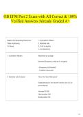 OB EFM Part 2 Exam with All Correct & 100&percnt; Verified Answers &vert;Already Graded A&plus;
