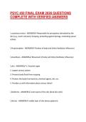 PSYC 450 FINAL EXAM 2026 QUESTIONS COMPLETE WITH VERIFIED ANSWERS