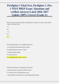 Firefighter 1 Final Exam Prep &ndash; 100&percnt; Correct Questions & Verified Answers &lpar;2026&sol;2027&rpar;